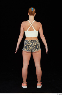  Chrissy Fox leopard shorts standing white tank top whole body 0005.jpg